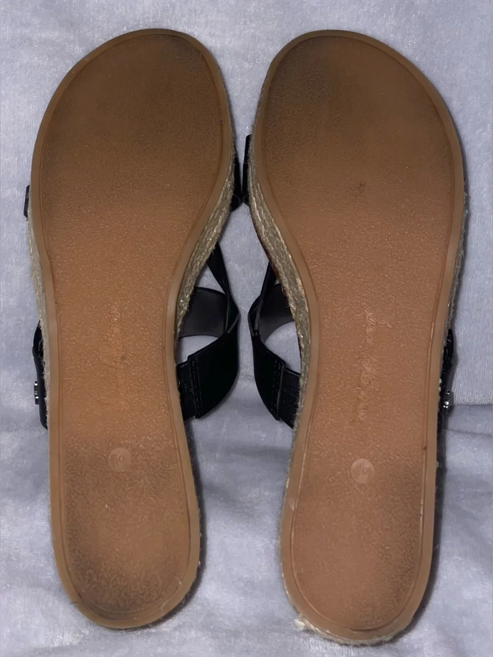 Sam Edelman Women’s Size 10 Raleigh Black Espadrille Wedge Sandals Leather Shoes - Picture 7 of 11